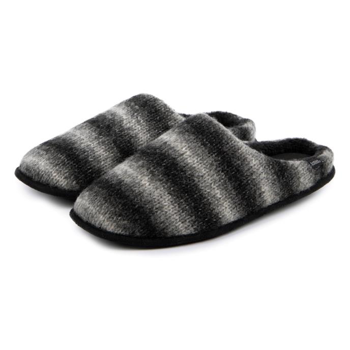totes toasties® Mens Knitted Ombre Mule Slipper Grey Extra Image 2